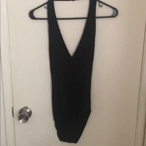 Black Low Cut Body Suit